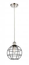 Innovations Lighting 516-1P-PN-CE-8-BK - Lake Placid - 1 Light - 8 inch - Polished Nickel - Mini Pendant