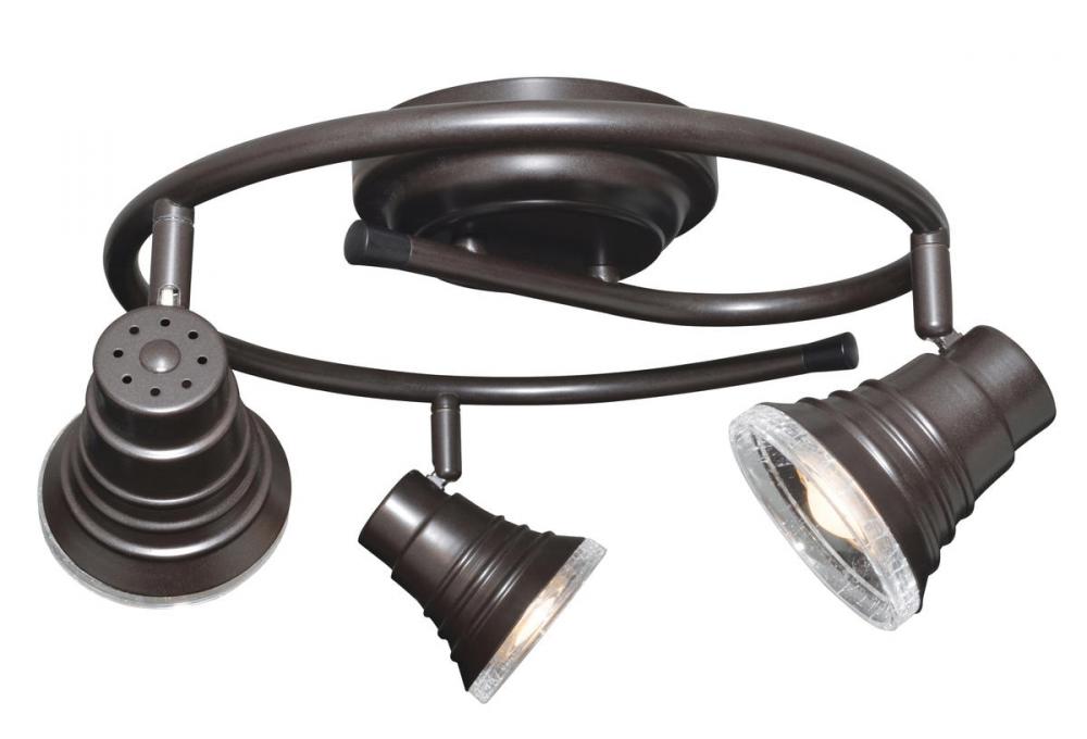 Madrid 3 Light Round LED Fixed Rail