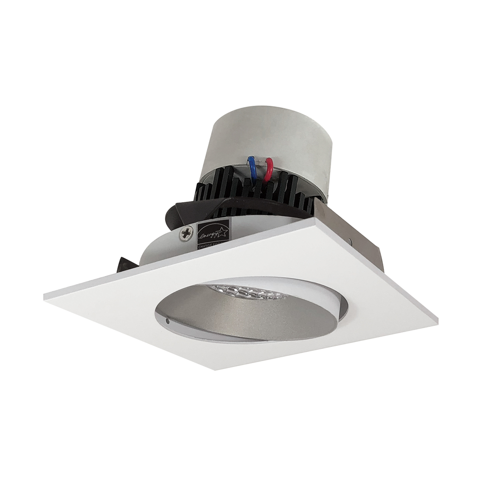 4" Pearl LED Square Adjustable Cone Retrofit, 800lm / 12W, Comfort Dim, Haze Reflector / Matte