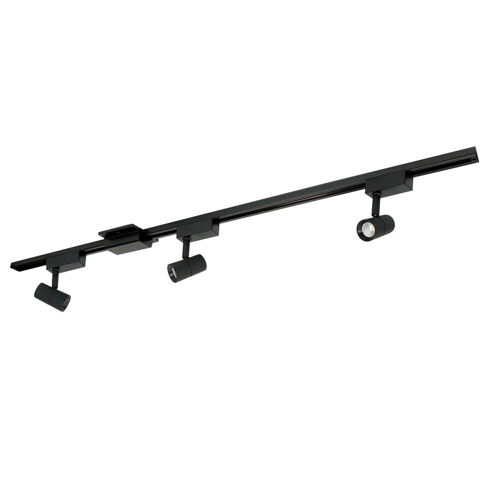 4-ft Track Pack with (3) Aiden 800lm LED Track Heads, 4000K, Black Finish