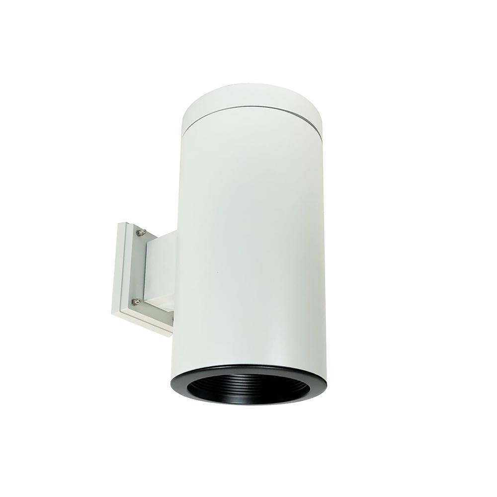 6" Cylinder, White, Wall Mount, Incandescent, Baf., Black