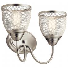 Kichler 55042NI - Voclain 16" 2 Light Vanity Light with Mesh Shade in Brushed Nickel