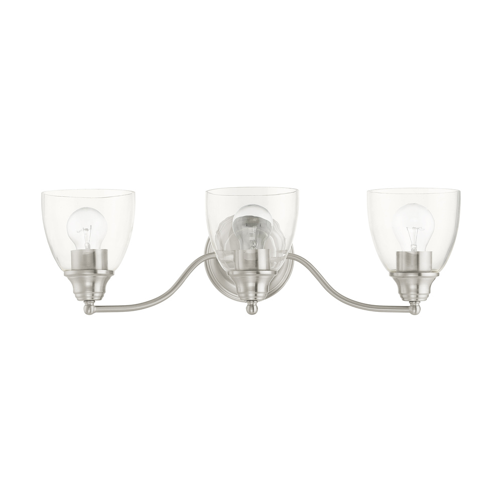 3 Lt Brushed Nickel Vanity Sconce