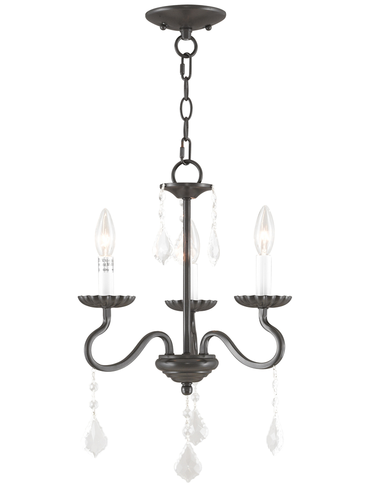 3 Light English Bronze Mini Chandelier