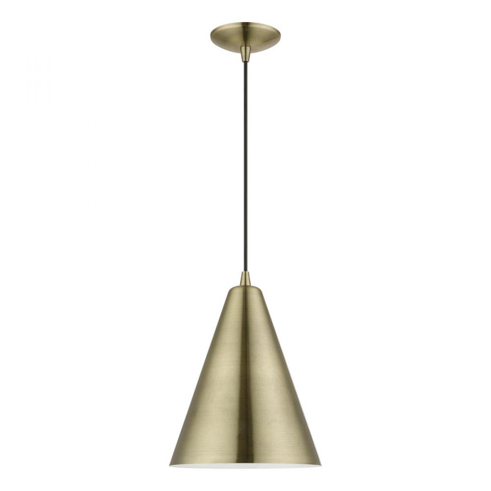 1 Light Antique Brass Pendant