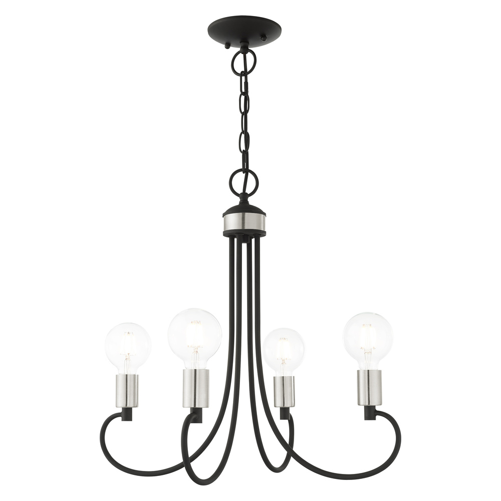 4 Lt Black Chandelier