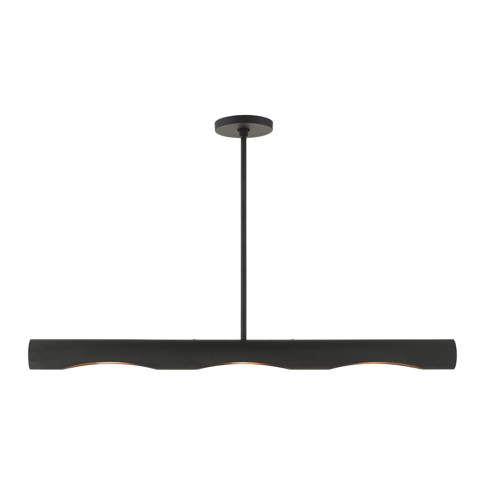 3 Lt Black Linear Chandelier