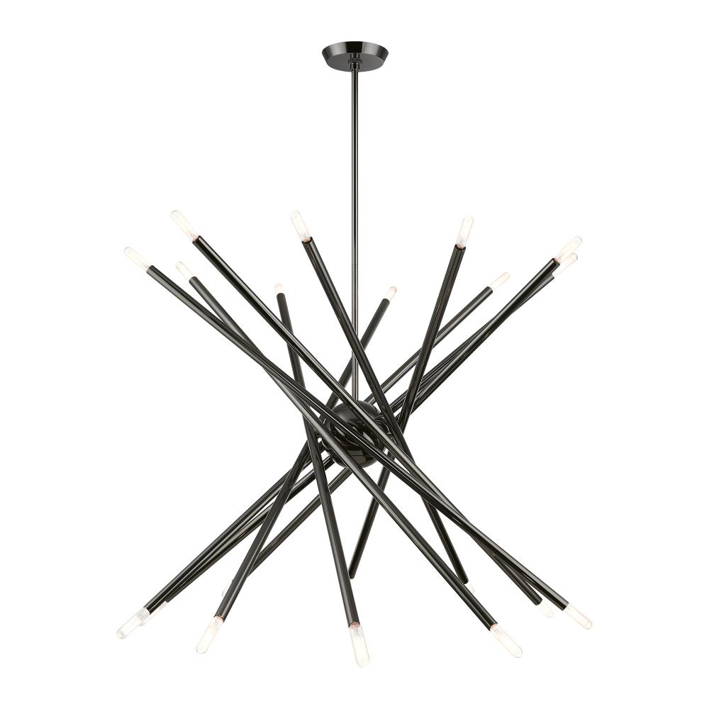 20 Light Black Chrome Large Chandelier