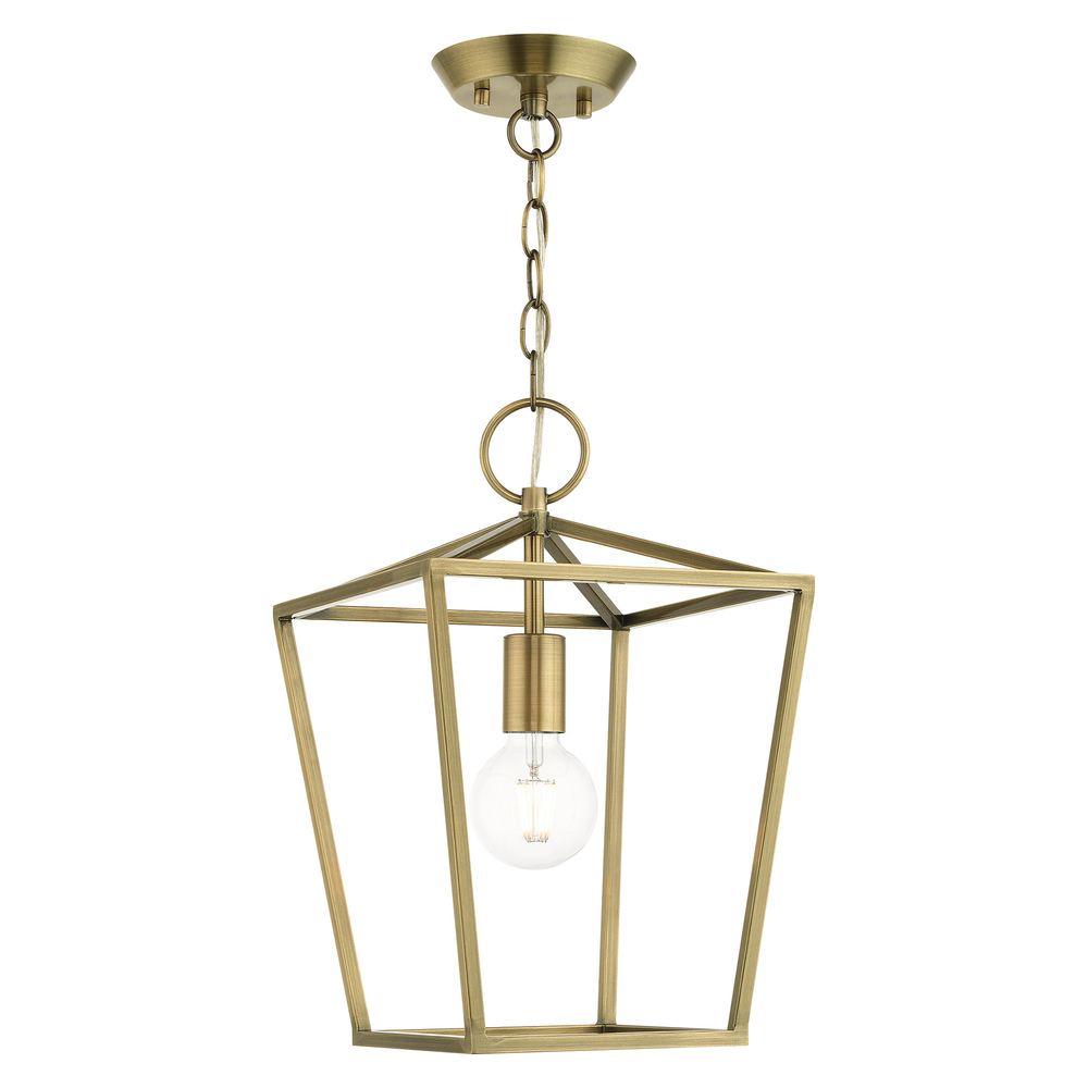 1 Lt Antique Brass Convertible Lantern