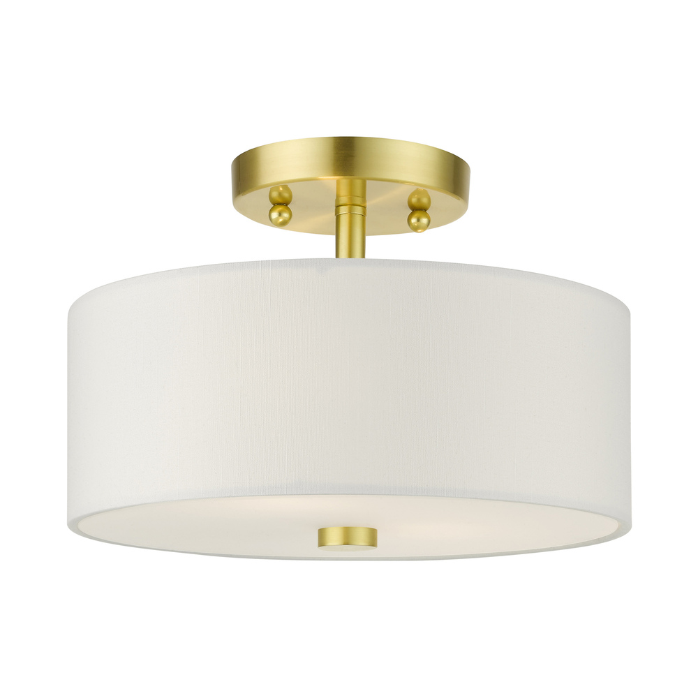 2 Lt Satin Brass Semi Flush