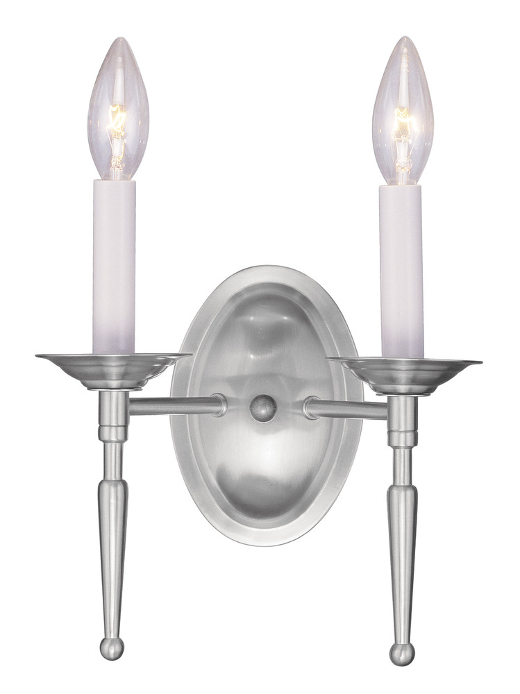 2 Light Brushed Nickel Wall Sconce