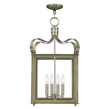 Livex Lighting 4314-01 - 4 Light Antique Brass Chain Lantern