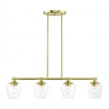 Livex Lighting 46724-12 - 4 Light Satin Brass Linear Chandelier