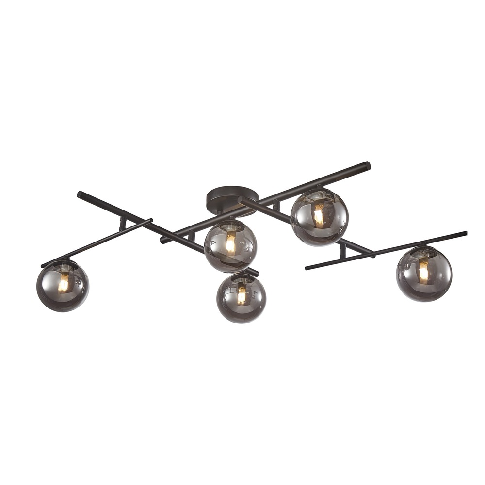 Modena Collection 5-Light Semi-Flush Mount Black