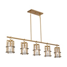 Artcraft AC11815BB - Burford Collection 5-Light Island/Pool Table Brass & Black