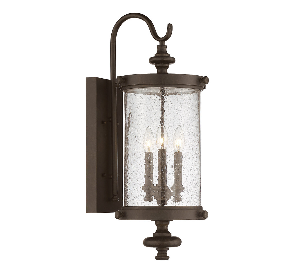 Palmer 3-Light Outdoor Wall Lantern in Walnut Patina