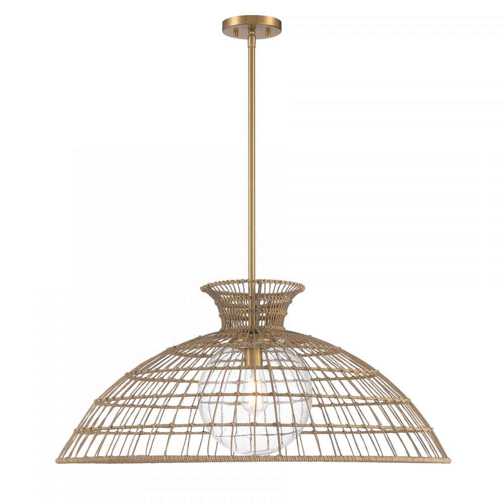 Lanai 1-Light Pendant in Warm Brass