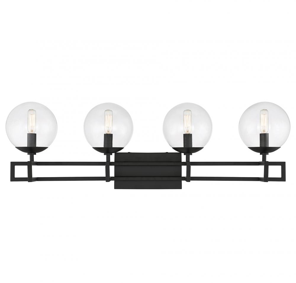 Crosby 4-Light Bathroom Vanity Light in Matte Black