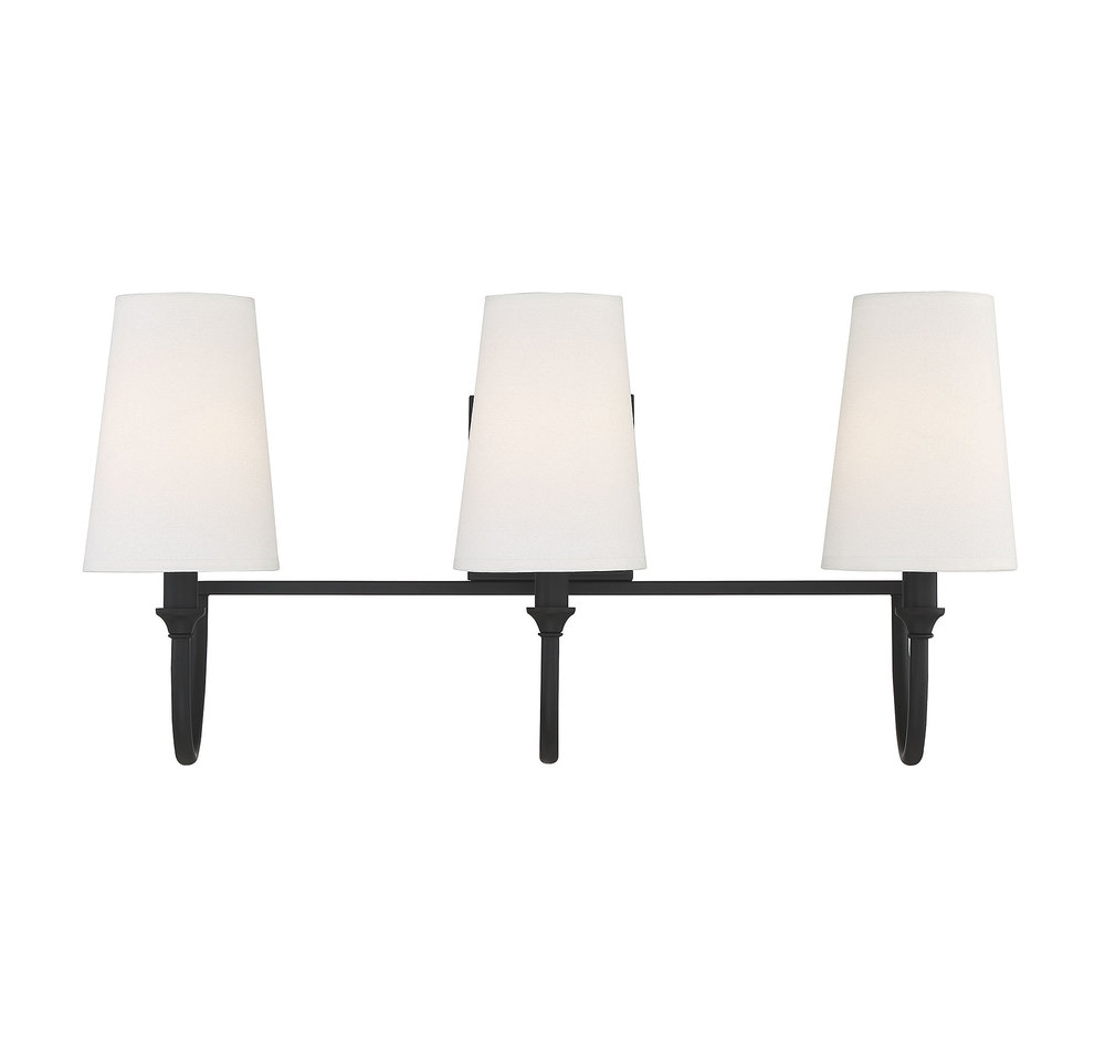 Cameron 3-Light Bathroom Vanity Light in  Matte Black