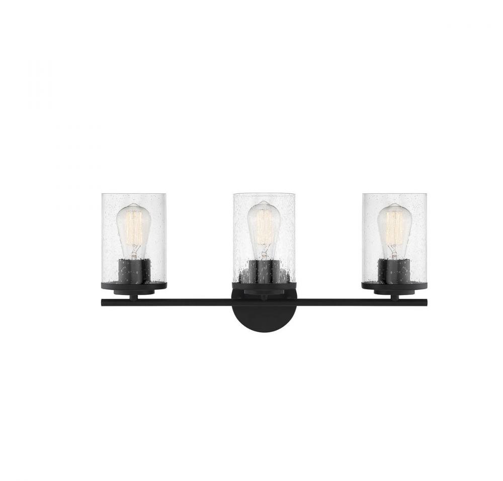 Marshall 3-Light Bathroom Vanity Light in  Matte Black