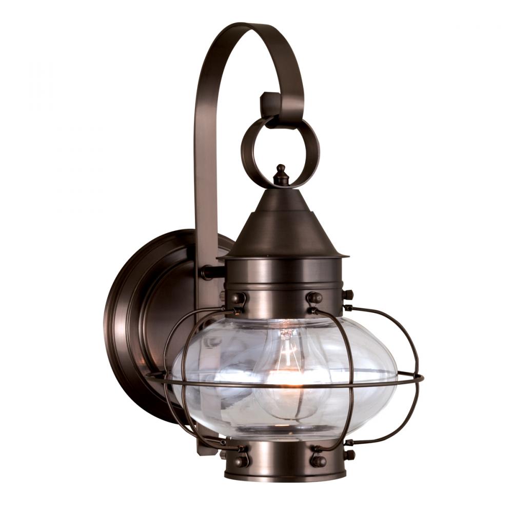 Cottage Onion Outdoor Wall Light - Bronze with Clear Glass
