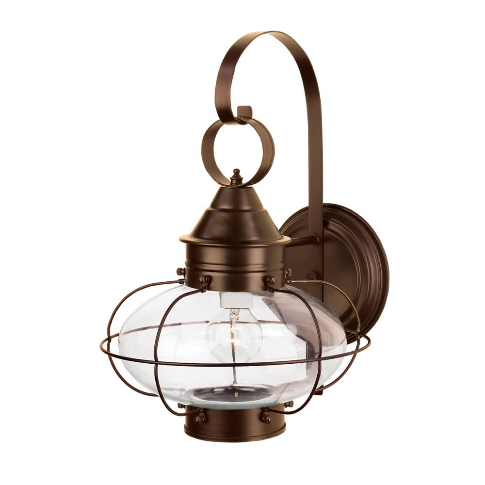 Cottage Onion Outdoor Wall Light - Bronze with Clear Glass