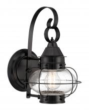 Norwell 1323-BL-SE - Cottage Onion Outdoor Wall Light - Black with Seeded Glass