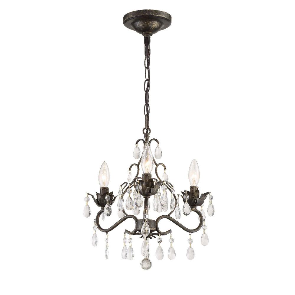 Paris Market 3 Light Spectra Crystal English Bronze Mini Chandelier