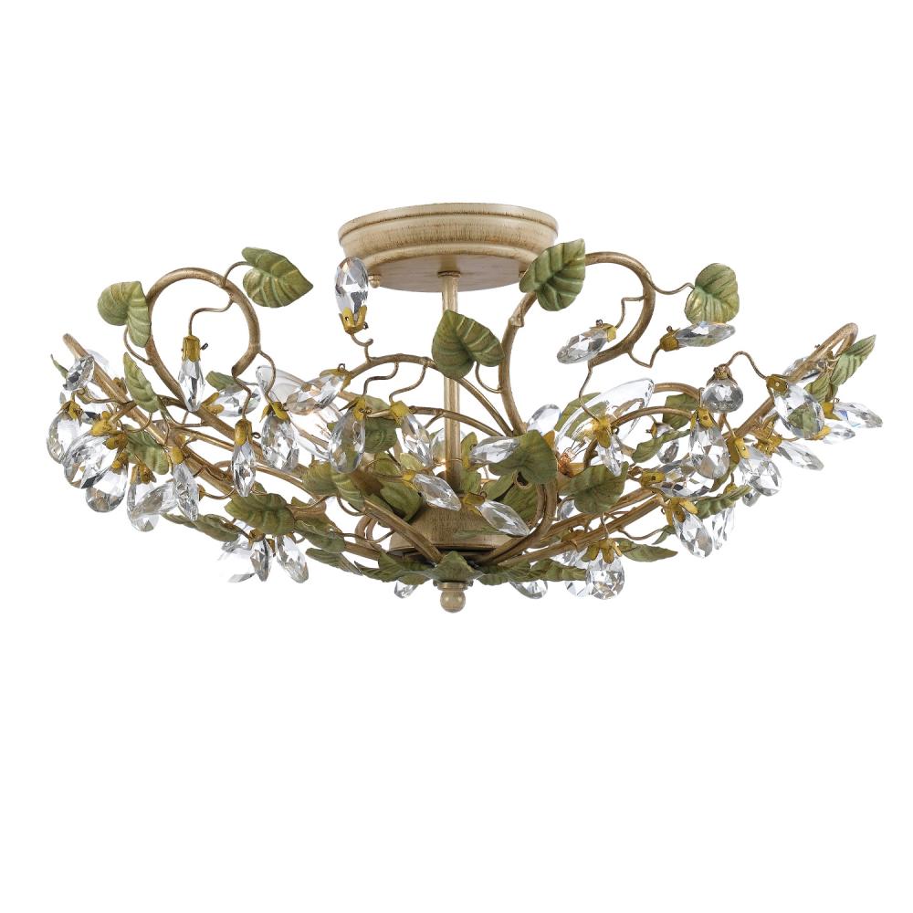 Josie 5 Light Champagne Green Tea Semi Flush Mount