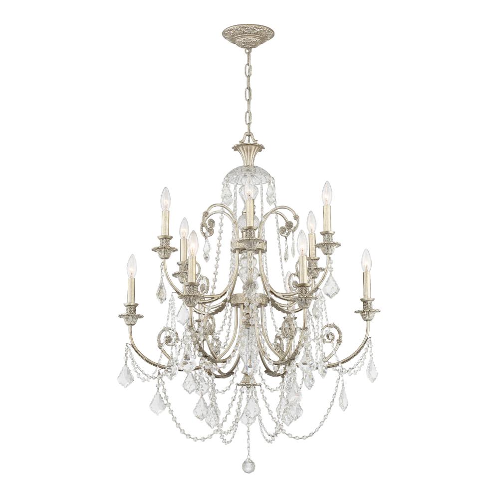 Regis 12 Light Spectra Crystal Olde Silver Chandelier