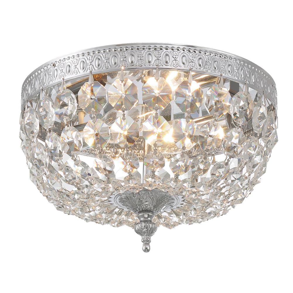 Crystorama 2 Light Spectra Crystal Polished Chrome Flush Mount