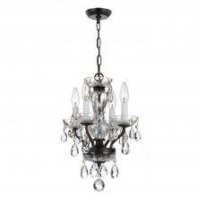 Crystorama 5534-EB-CL-SAQ - Traditional Crystal 4 Light Spectra Crystal Polished English Bronze Mini Chandelier