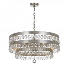 Crystorama 6108-SA - Perla 6 Light Antique Silver Chandelier