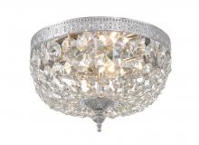  708-CH-CL-I - Crystorama 2 Light Clear Italian Crystal Polished Chrome Flush Mount