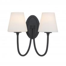 Crystorama JUN-10322-BF - Juno 2 Light Black Forged Sconce