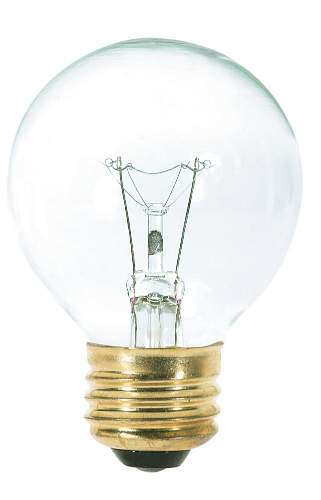 25 Watt G18 1/2 Incandescent; Clear; 1500 Average rated hours; 180 Lumens; Medium base; 120 Volt