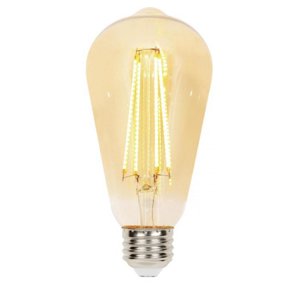 6.5W ST20 Filament LED Dimmable Amber 2200K E26 (Medium) Base, 120 Volt, Box