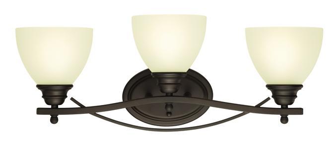 3 Light Wall Fixture Oil Rubbed Bronze Finish Frosted Glass