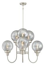 Westinghouse 6325300 - 6 Light Chandelier Brushed Nickel Finish Smoke Grey Glass Globes