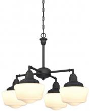 Westinghouse 6342000 - 4 Light Chandelier/Semi-Flush Oil Rubbed Bronze Finish White Opal Glass