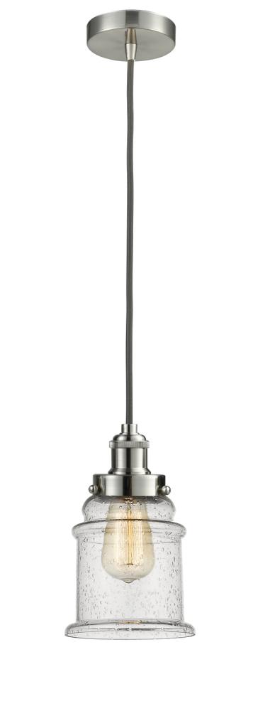 Edison - 1 Light - 8 inch - Satin Nickel - Cord hung - Mini Pendant