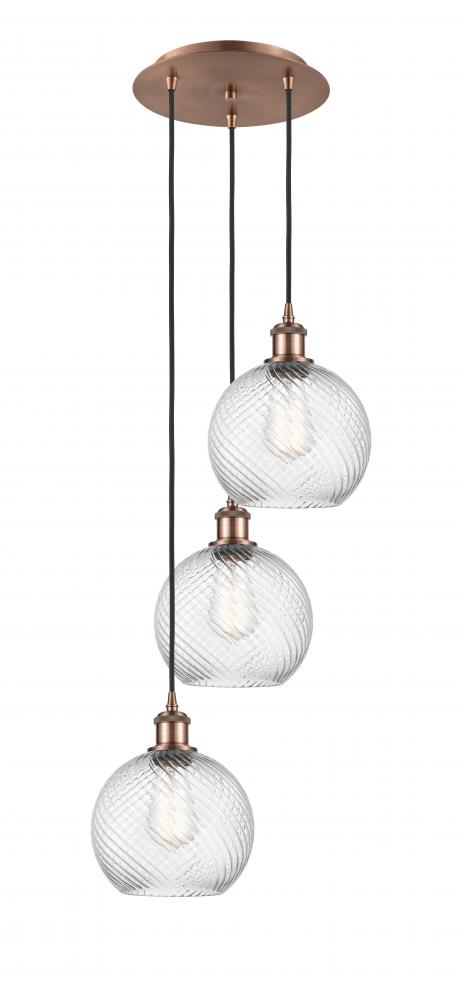 Athens Twisted Swirl 3 Light 18 inch Multi-Pendant