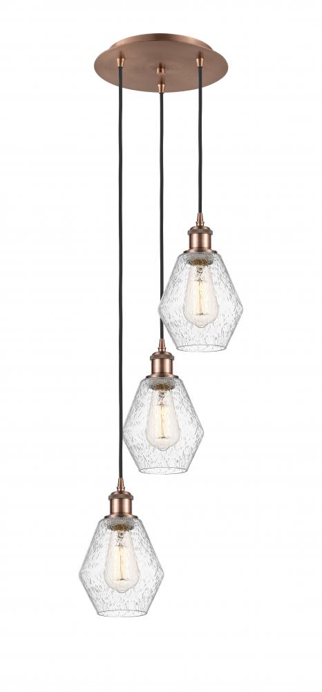 Cindyrella - 3 Light - 13 inch - Antique Copper - Cord Hung - Multi Pendant