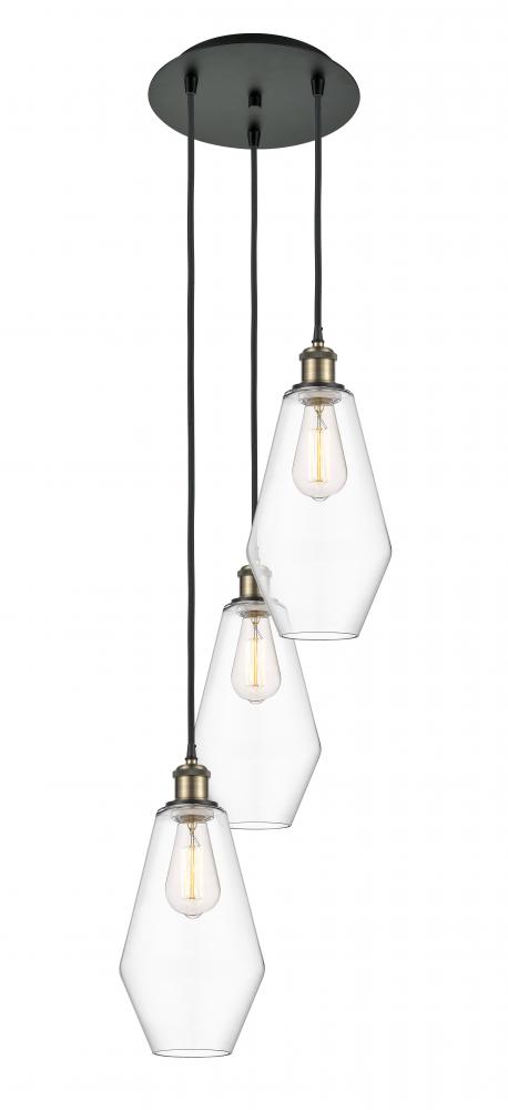 Cindyrella - 3 Light - 14 inch - Black Antique Brass - Cord Hung - Multi Pendant