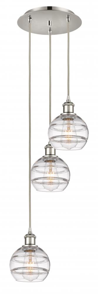 Rochester - 3 Light - 12 inch - Polished Nickel - Cord hung - Multi Pendant