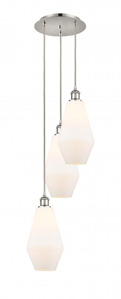 Cindyrella - 3 Light - 14 inch - Polished Nickel - Cord Hung - Multi Pendant