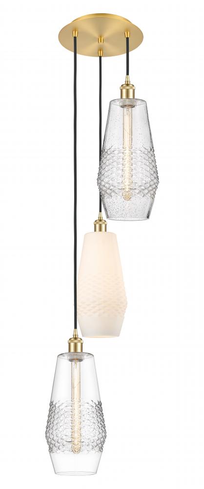 Windham - 3 Light - 14 inch - Satin Gold - Cord hung - Multi Pendant