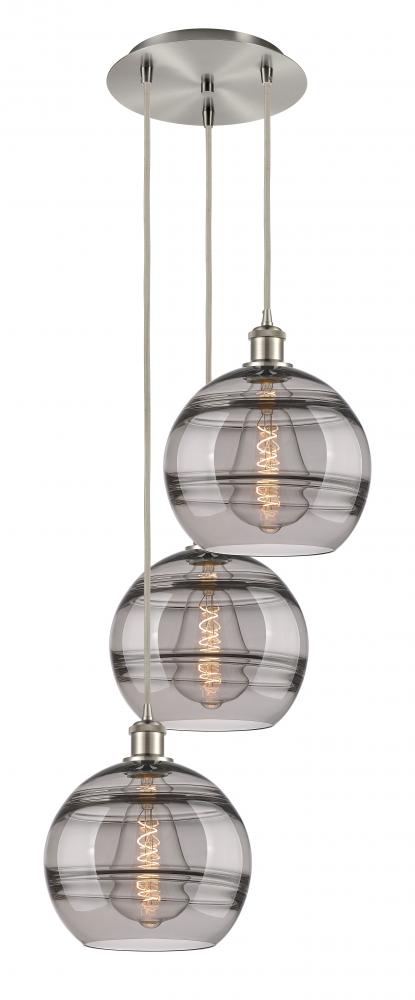 Rochester - 3 Light - 17 inch - Brushed Satin Nickel - Cord hung - Multi Pendant