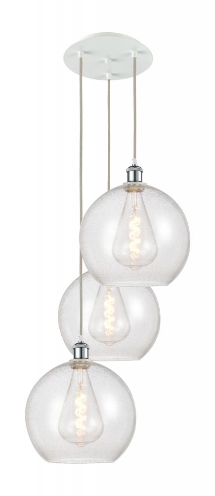 Athens - 3 Light - 18 inch - White Polished Chrome - Cord Hung - Multi Pendant