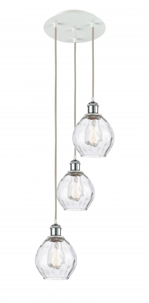 Waverly - 3 Light - 13 inch - White Polished Chrome - Cord Hung - Multi Pendant